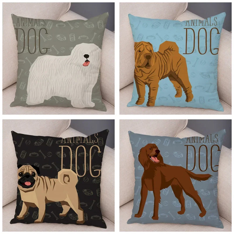 Axyaa Cartoon Dog Pet Animal Pillowcase