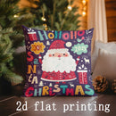 Axyaa Merry Santa Christmas Pillow Covers for Sofa Bedroom Car - Rectangular Cushion