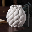 Axyaa Geometric Circle Ceramic Vase - White Streak Design - Handcrafted Floral Accessories