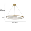 Axyaa Gold Metal LED Chandeliers Acrylic Round Hanging Lamps