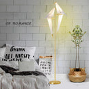 Axyaa Gold Floor Lamp with LED Paper Crane Lampshade for Modern Minimalist Style