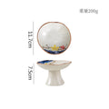 Axyaa Ceramic Dessert Plate Set of 2 High Foot Sushi Snack Tableware