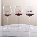 Axyaa 10oz 3D Shark Red Wine Goblet Cup in Pink, White, Blue, Grey