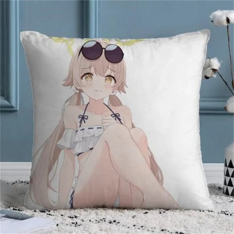 Axyaa Anime Blue Archive Throw Pillow Case - Home Decor Sofa Cushion Cover