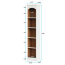 Axyaa 5-Tier Slim Cube Bookcase: 70.9" Tall Modern Corner Display Shelves for Home