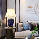 Axyaa Blue Ceramic Table Lamps Brass Modern Luxury for Home Decor Living Dining Bedroom