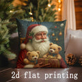 Axyaa Christmas Digital Printed Pillowcase for Sofa, Bedroom, Car - Rectangular Shape