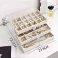 Axyaa Stackable Velvet Jewelry Organizer Display Tray for Earrings, Necklaces, Bracelets