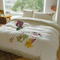 Axyaa Embroidered Fleece Winter Bedding Set for Cozy Warmth