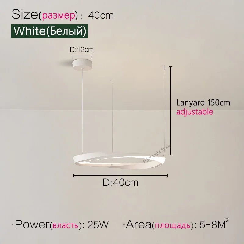 Axyaa Nordic Pendant Chandelier Ring Lamp for Modern Dining Room and Bedroom
