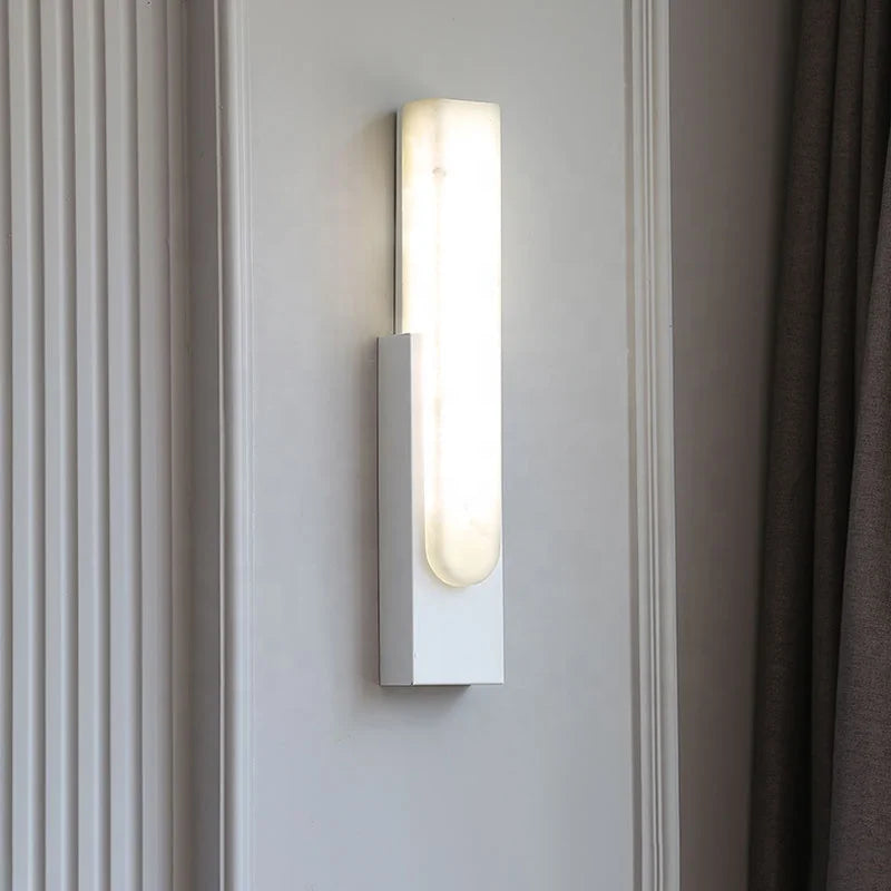 Axyaa Modern Nordic Marble LED Wall Sconces - Grey Metal Home Decor Wall Light