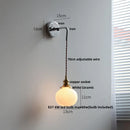 Axyaa White Ceramic LED Wall Sconce | Modern Nordic Style Stair Light Fixture