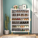 Axyaa 6-Tier Wooden Shoe Storage Cabinet with Doors & Adjustable Shelves