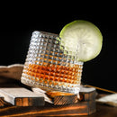 Axyaa Rotatable Whiskey Glass with Wooden Base - Bar Drinking Novelty Cup