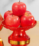 Axyaa Buddha Fruit Tray | Household Red Offering Tray | Flat Bottom Tribute Tray