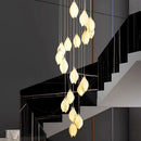 Axyaa Ceramic Petal Chandelier: Elegant Lighting for Hotel Lobby, Living Room, or Bedroom
