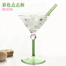 Axyaa 5oz Ice Cream Cocktail Glass Cups with Green Stem