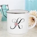 Axyaa Flower Mugs - Creative Enamel Coffee Cups Handle Drinkware for Wedding Gifts