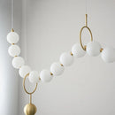 Axyaa Glass Ball Pendant Light: French Minimalist Necklace Style for Home & Living Room