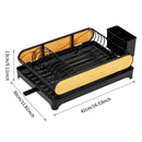 Axyaa Kitchen Countertop Storage Rack: Dish, Cutlery, Draining Tray, Knife, Fork, Cup Holder