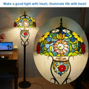Axyaa Stained Glass Tiffany Floor Lamp: American Retro Style for Living Room & Bedroom