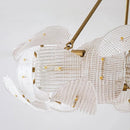 Axyaa Petal Glass LED Chandelier - Luxury Gold Metal Pendant Light