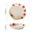 Axyaa Cute Straw Hat Dessert Plate - Delicate Ceramic Fruit Breakfast Tableware