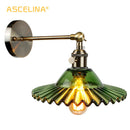 Axyaa Glass Wall Lamp Indoor Night Light Bedroom Retro Edison Wall Lamps
