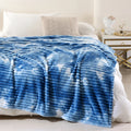 Axyaa Tie-Dyed Flannel Blanket - Cozy, Four-Season, Stripe Sofa Cover