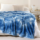 Axyaa Tie-Dyed Flannel Blanket - Cozy, Four-Season, Stripe Sofa Cover