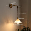 Axyaa Nordic Copper LED Wall Light Fixture: Modern Interior Lamp for Bedroom, Bathroom, Balcony