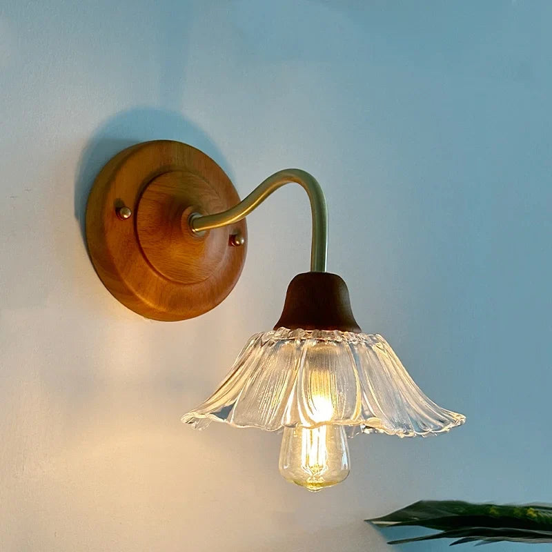 Axyaa Clear Flower Glass LED Wall Lamp, Nordic Modern Style
