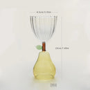 Axyaa Nordic Ripple Glass Goblet, 240ml, Fruit Green Apple Yellow Amber Pear Base