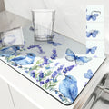 Axyaa Summer Kitchen Draining Mat: Super Absorbent Coffee Dish Drying Pad