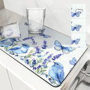 Axyaa Summer Kitchen Draining Mat: Super Absorbent Coffee Dish Drying Pad