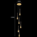 Axyaa Crystal Chandelier Stair Pendant Light Interior Home Decor Modern Living Room Lighting