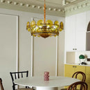 Axyaa French Glass Chandelier Ceiling Lamp for Stylish Indoor Lighting