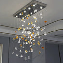 Axyaa LED Glass Ceiling Chandelier for Hotel Lobby Restaurant Art Lighting Fixtures