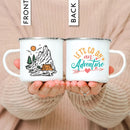Enamel Mountain Mug with Handle by Axyaa. Best Camping Gift for Outdoor Lovers