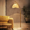 Axyaa Bamboo Rustic Floor Lamp Nordic Home Decor LED Light
