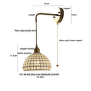 Axyaa White Ceramic LED Wall Lights: Japan Style, Pull Chain Switch, Copper Socket