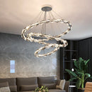 Axyaa Crystal Chandeliers: Modern Chrome Metal LED Pendant Lights