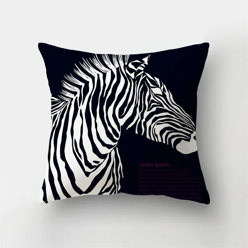 Yellow Black Geometric Cushion Cover - Wave Line Design by Axyaa