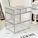 Axyaa Acrylic Makeup Storage Box Set with Drawer & Cotton Swab Organizer