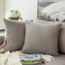 Axyaa Soft Corduroy Cushion Cover in Corn Striped Design for Cozy Living Room Decor.