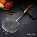 Axyaa Stainless Steel Colander with Wooden Handle for Noodles, Fries & Sifting