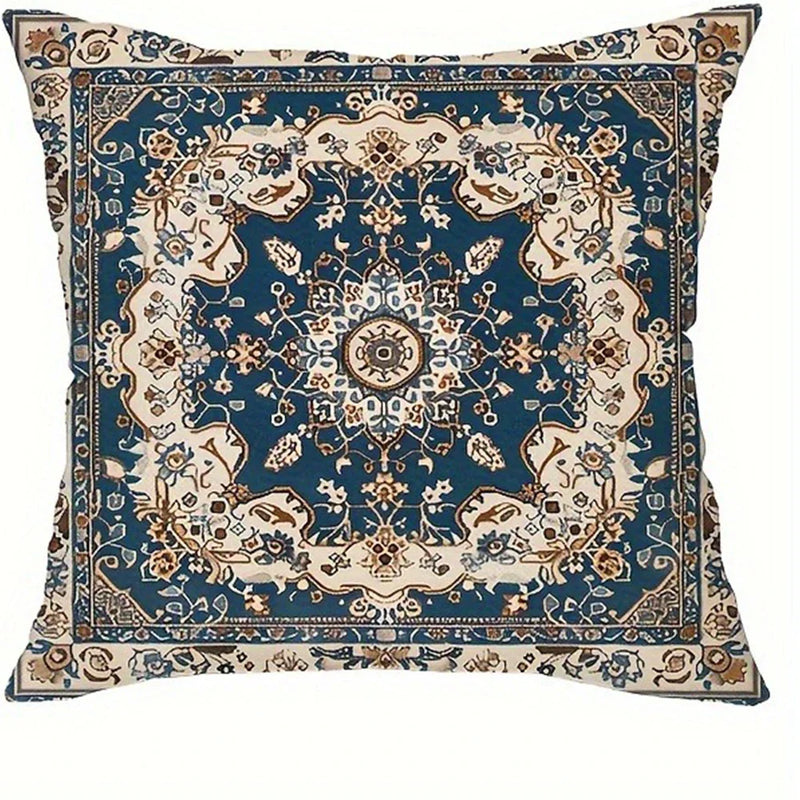Axyaa Retro Floral Pattern Pillowcase: Ethnic Style Room Decoration Sofa Pillow Cover