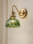 Axyaa Nordic Brass Wall Lamp glass Shade Sconce Lighting Fixture with Switch