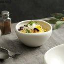 Axyaa White Ceramic Deep Plate - Thick Soup Pasta Salad Dessert Snack Specialty Tableware.
