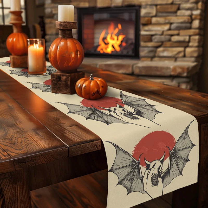 Axyaa Bat Sun Hand Table Runner for Farmhouse Dining and Wedding Party Decor